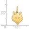 14K Yellow Gold Fox Head Charm Wild Animal Life Jewelry 17mm x 11mm
